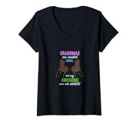Womens All Grandmas Are Created Equal Horse Lover Equestrian V-Neck T-Shirt