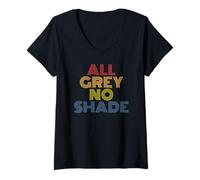 Women's All Grey No Shade Funny UFO Martian Pun Ufology V-Neck T-Shirt