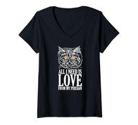 Women's All I Need is Love from My Persian Cat V-Neck T-Shirt