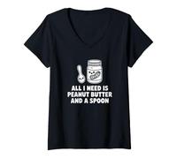 Women's All I Need is Peanut Butter and a Spoon V-Neck T-Shirt