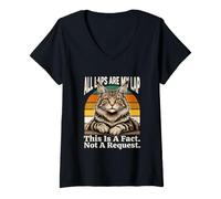 Women's All Laps are My Lap This is A Fact Not A Request V-Neck T-Shirt