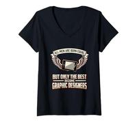 Women's All Men are Born Equal The Best Become Graphic Designers V-Neck T-Shirt
