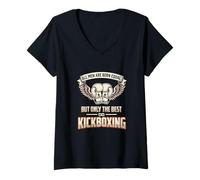 Women's All Men are Born Equal The Best Do Kickboxing Kickboxer V-Neck T-Shirt