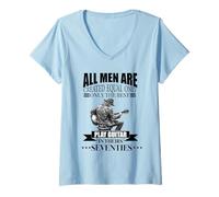 Women's All Men are Created Equal The Best Play Guitar Seventies 70s V-Neck T-Shirt