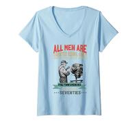 Women's All Men are Created Equal The Best Turn Wrenches Seventies V-Neck T-Shirt