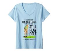 Womens All Men Equal But Best Still Play Golf in Their Eighties V-Neck T-Shirt