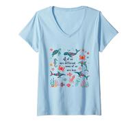 Womens All-of-Us are Different None of Us are Less Inclusion Autism V-Neck T-Shirt