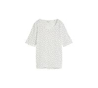 Women's All-Over Printed Round Neck T-Shirt Tom Tailor Blanc S