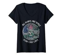 Women's All Plants are Edible Some Only Once Funny Botany Gardening V-Neck T-Shirt