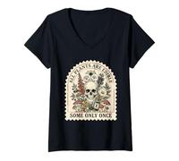 Women's All Plants are Edible Some Only Once Tshirt Funny Gardener V-Neck T-Shirt