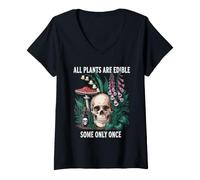 Women's All Plants are Edible Some only Once V-Neck T-Shirt