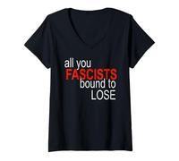 Womens All You Fascists Bound to Lose V-Neck T-Shirt