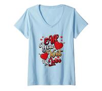 Womens All You Knit is Love Knitting V-Neck T-Shirt