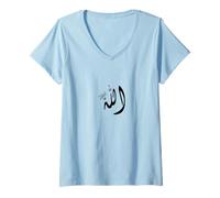 Women's Allah Names in Arabic, Alhamdulillah Muslim, ya Allah Islam V-Neck T-Shirt