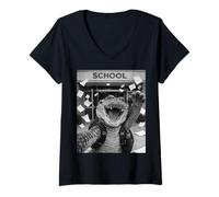 Women's Alligator Gator Last Day of School Summer Funny Selfie V-Neck T-Shirt