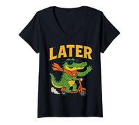 Women's Alligator Later Gator Funny Cool Scooter Jungle Animal Lover V-Neck T-Shirt