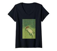 Women's Alligator Sunbathing on a Green Grass Summer Vibe V-Neck T-Shirt