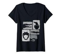 Women's Alligator Vintage Collage Reptile Keeper V-Neck T-Shirt