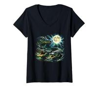 Women's Alligators Howling at The Moon V-Neck T-Shirt