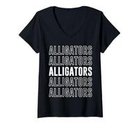 Womens Alligators V-Neck T-Shirt