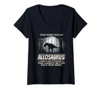 Womens Allosaurus Dinosaur Better Than Your Shirt Dino Humor V-Neck T-Shirt