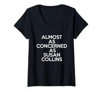 Womens Almost As Concerned As Susan Collins Funny Political Meme V-Neck T-Shirt