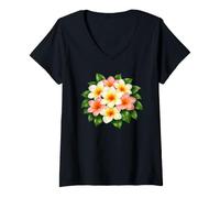 Women's Aloha Floral Elegance V-Neck T-Shirt