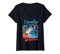 Womens Aloha Hawaii Family Cruise 2026 Matching Family Cruise Trip V-Neck T-Shirt
