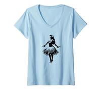 Womens Aloha Hula Paradise Hibiscus Hawaii V-Neck T-Shirt