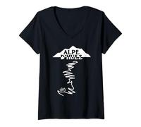 Womens ALPE D'HUEZ (Cycling in France) V-Neck T-Shirt