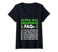 Women's Alpha Gal Syndrome Warrior V-Neck T-Shirt