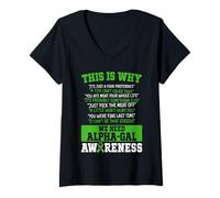 Women's Alpha Gal Syndrome Warrior V-Neck T-Shirt