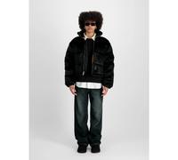 Alpha Industries Fur Puffer Winter Jacket Women Winter Jackets for Women Size M - black