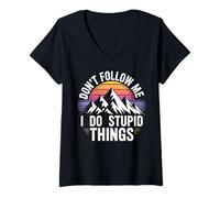 Womens Alpinist Funny Mountaineer V-Neck T-Shirt