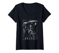 Womens Alternative Clothes Aesthetic Goth Women - Grim Reaper Death V-Neck T-Shirt