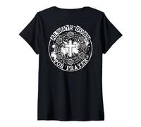 Women's Always Down for Prayer Cross V-Neck T-Shirt