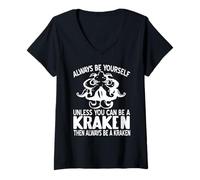 Womens Always Embrace Chaos Unless You’re a Kraken V-Neck T-Shirt