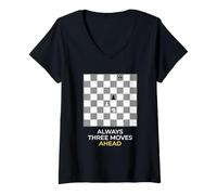 Women's Always Three Moves Ahead Chess Grandmaster Strategy Player V-Neck T-Shirt
