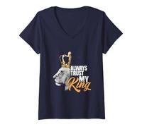 Womens Always Trust My King Shirt Matching Shirt Couple Shirt V-Neck T-Shirt