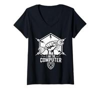 Women's AM THE Computer Tech Mechanic Screwdriver Car Guy V-Neck T-Shirt
