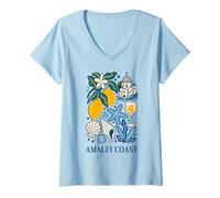 Women's Amalfi Coast Island Summer Vacation Beach Souvenir V-Neck T-Shirt