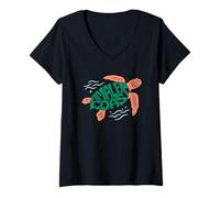 Womens Amalfi Coast Turtle Travel Ocean Vibes V-Neck T-Shirt