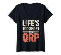 Womens Amateur Operator QRP Ham Radio V-Neck T-Shirt