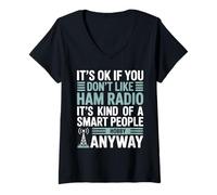 Womens Amateur Radio Operator Hobby Ham Radio V-Neck T-Shirt