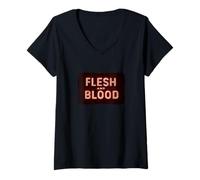 Women's Amazing Flesh and Blood Logo Costume V-Neck T-Shirt
