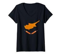 Womens Amazing Foods of the World Humor - Cyprus Souvlaki V-Neck T-Shirt