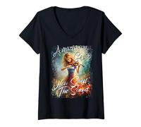 Womens Amazing Grace How Sweet The Sound V-Neck T-Shirt