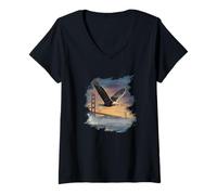 Womens Amazing USA Eagle Costume for Golden Gate Bridge Lovers V-Neck T-Shirt