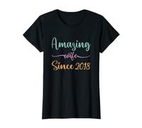 Womens Amazing Wife Since 2018 5th Year Wedding Anniversary Epic T-Shirt