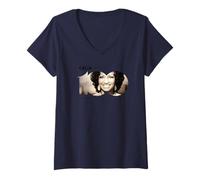 Womens Amazon Exclusive Celia Cruz Centennial Logo V-Neck T-Shirt